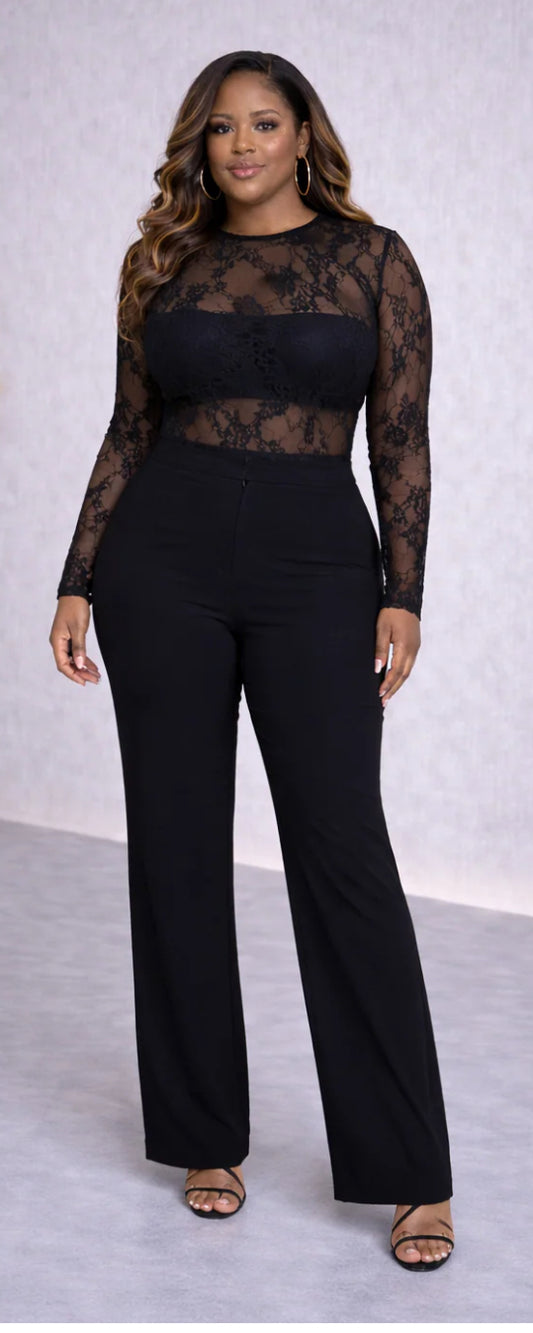 Black Lace Top (Plus)