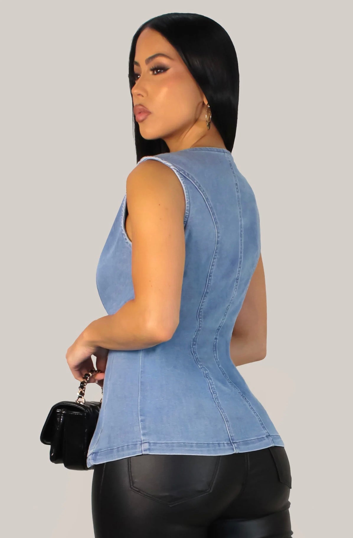 Sleeveless Denim Top