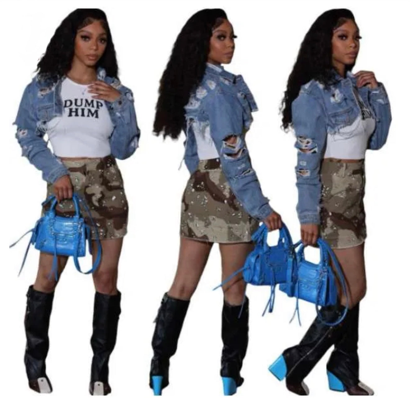 RIPPED DENIM CROP TOP JACKET