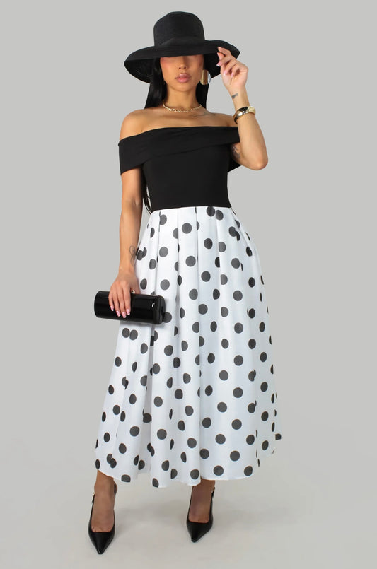 Black/White Polka Dress