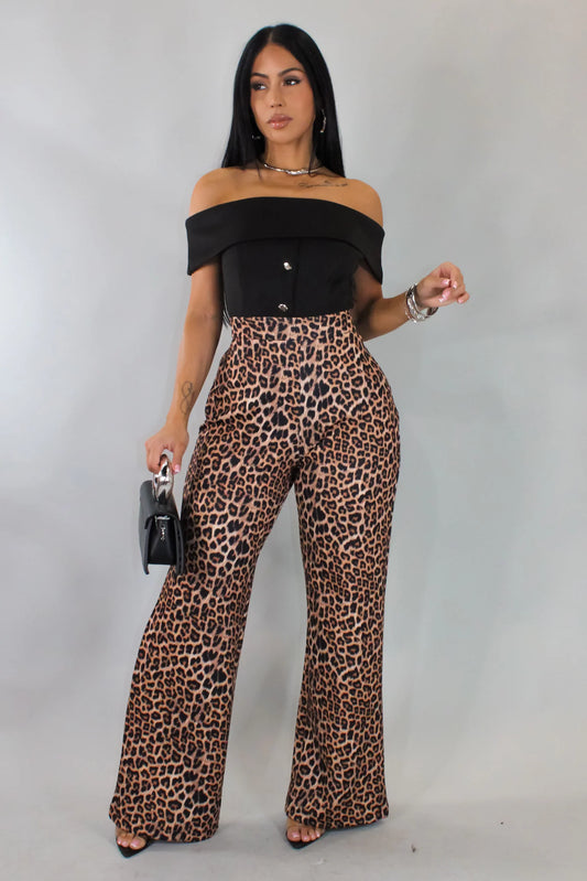 Leopard Print Flare Pant